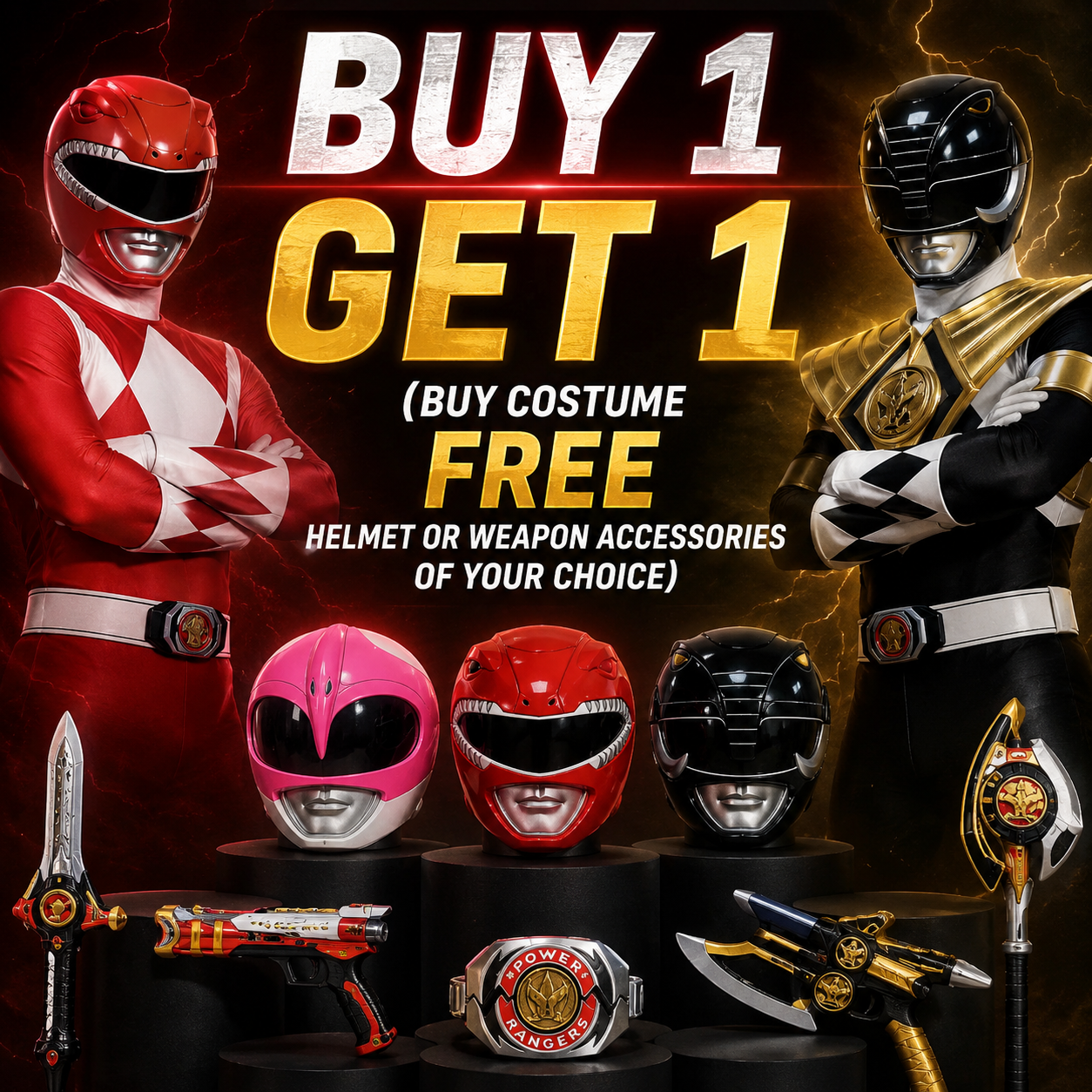 ANIKI Special Deal BUY 1 GET 1 (Armored Costume Options) Ranger Sentai Cosplay Set