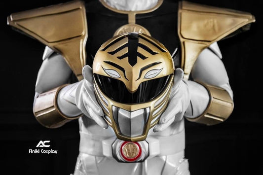 ANIKI White MMPR Movie 95 Cosplay Helmet