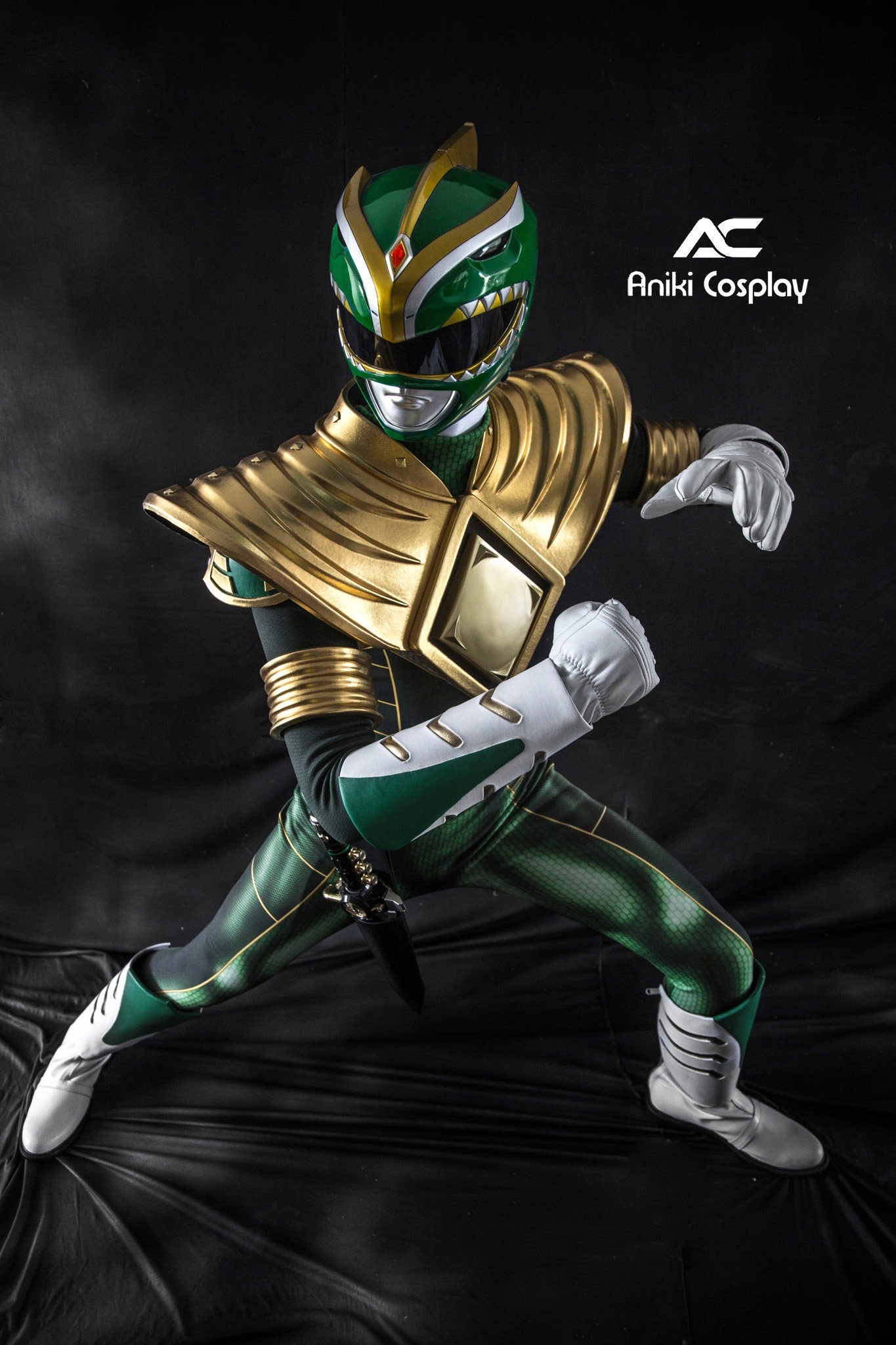 ANIKI Green Ranger BITS 2014 version MMPR Cosplay Costume