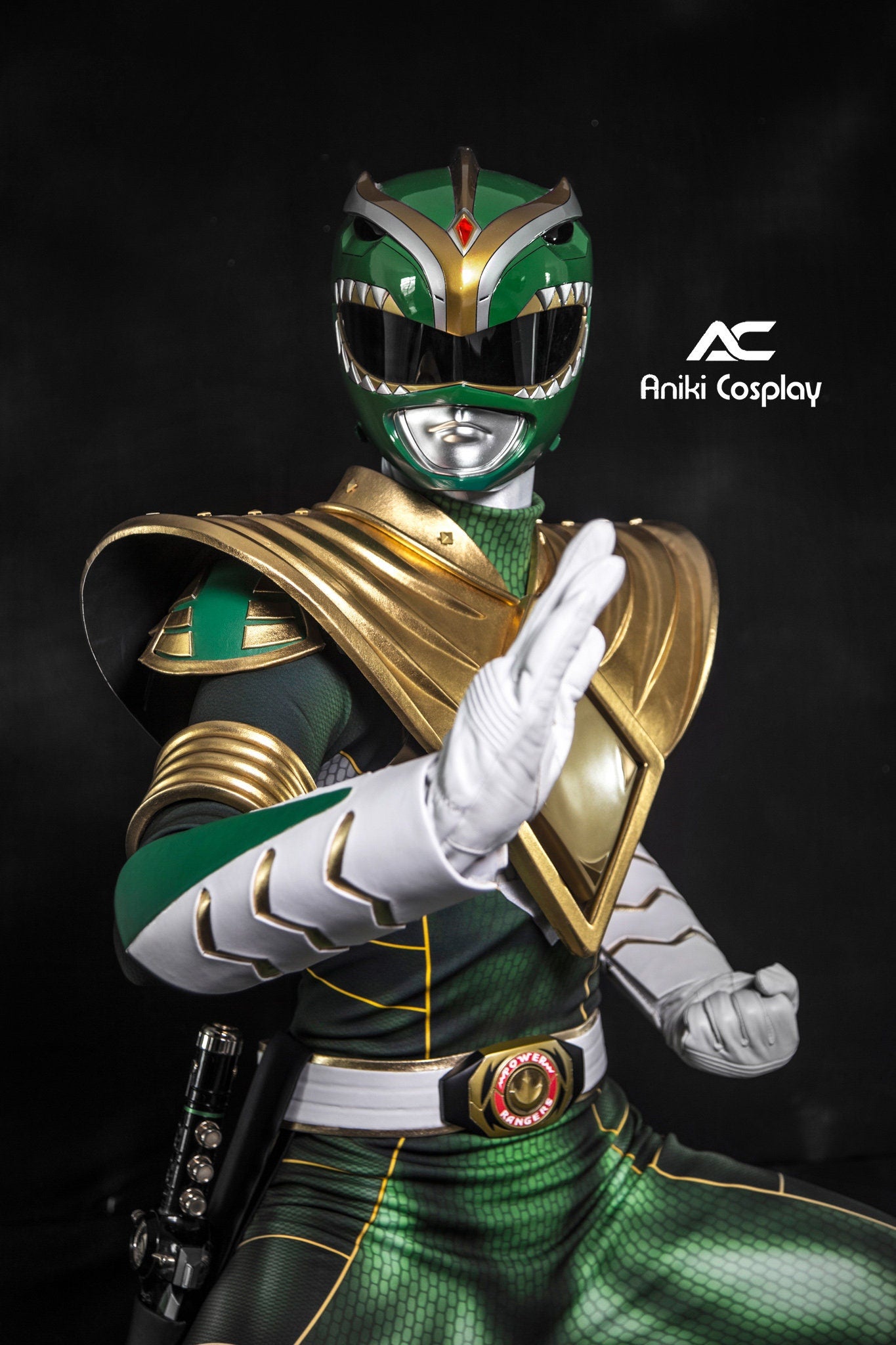 ANIKI Green Ranger BITS 2014 version MMPR Cosplay Costume