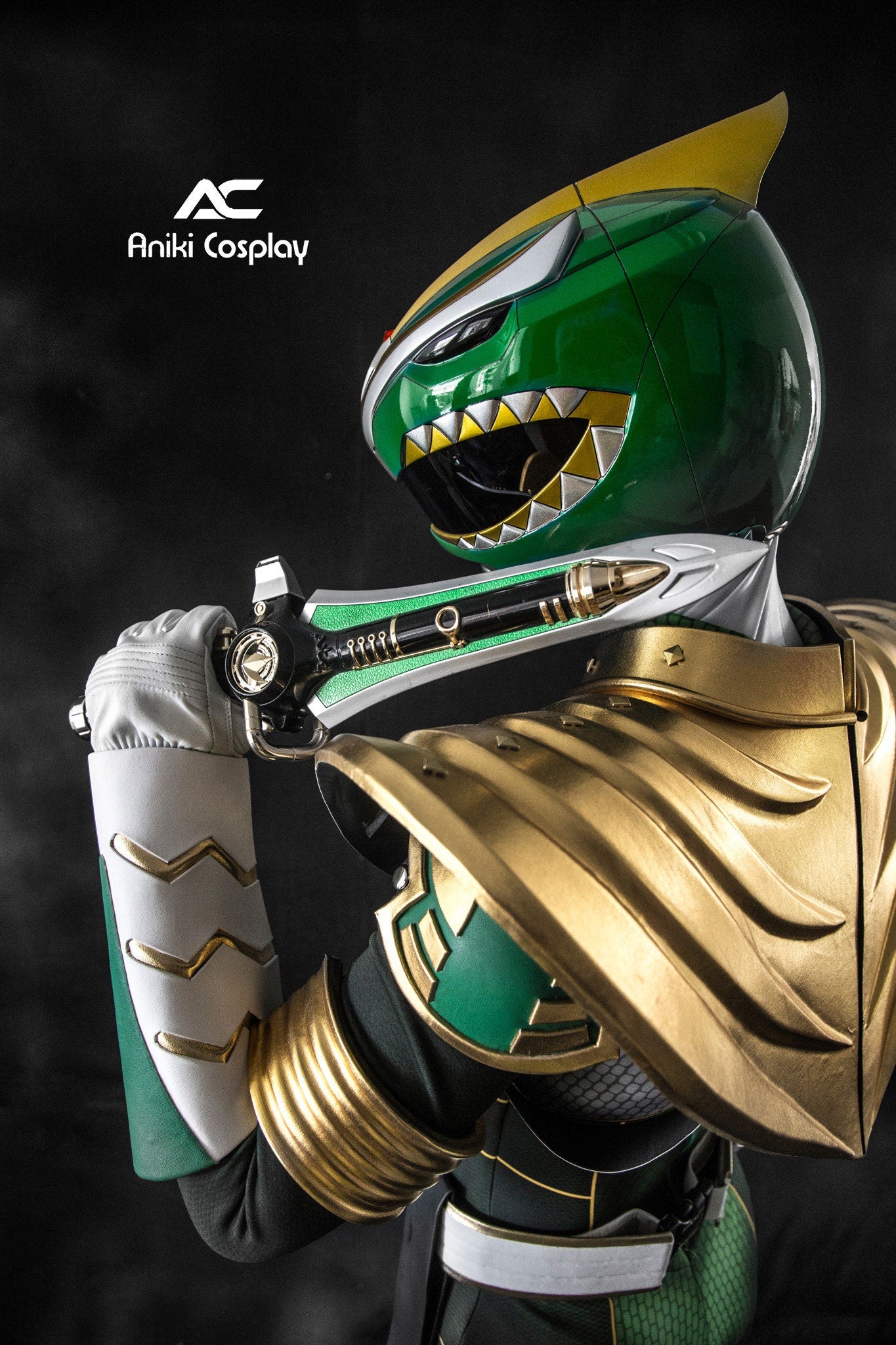 ANIKI Green Ranger BITS 2014 version MMPR Cosplay Costume