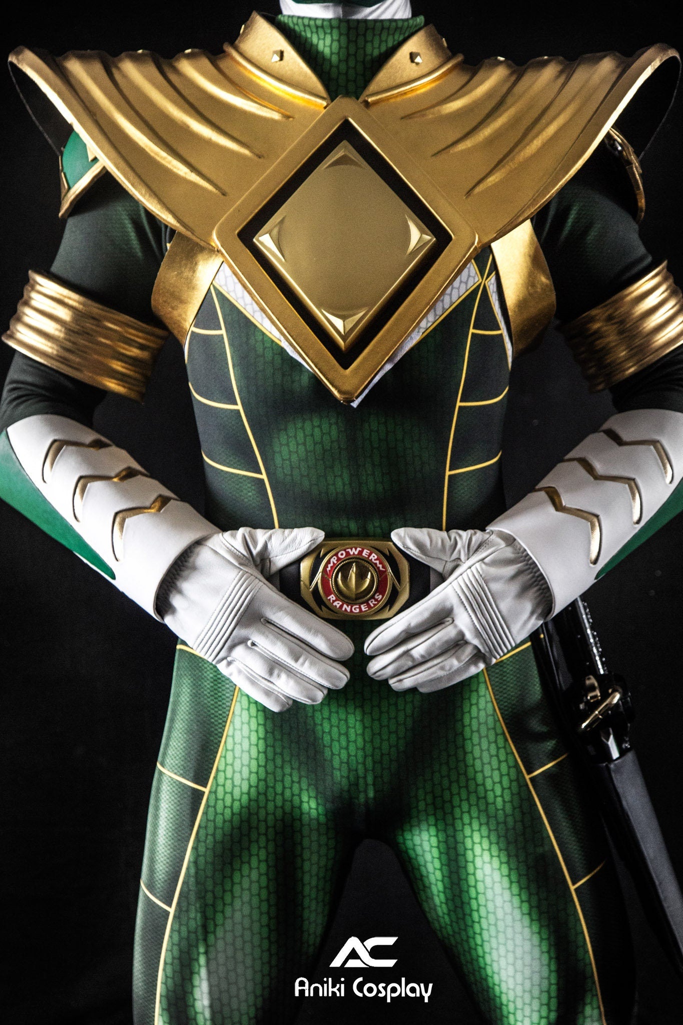 ANIKI Green Ranger BITS 2014 version MMPR Cosplay Costume