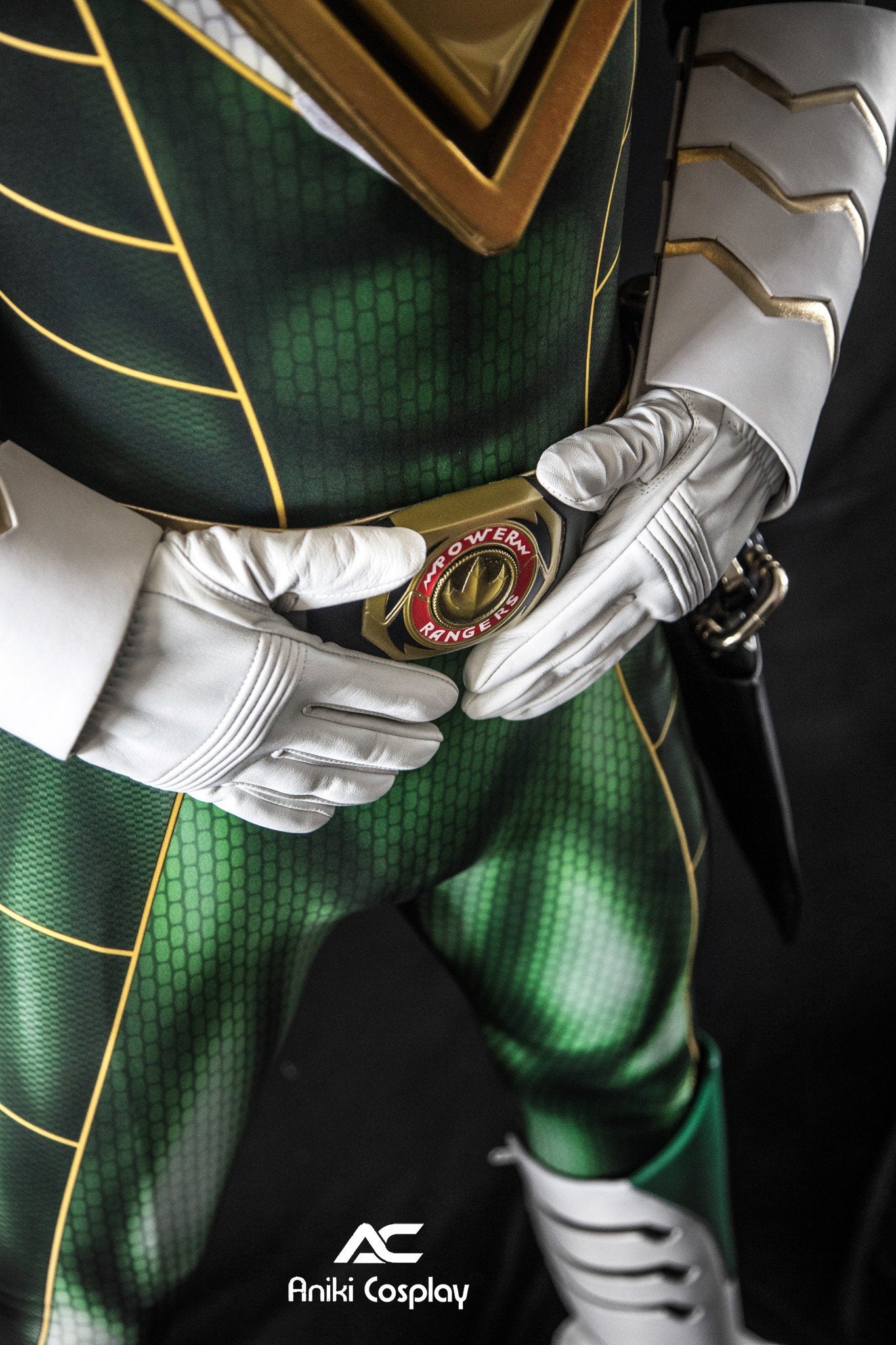 ANIKI Green Ranger BITS 2014 version MMPR Cosplay Costume