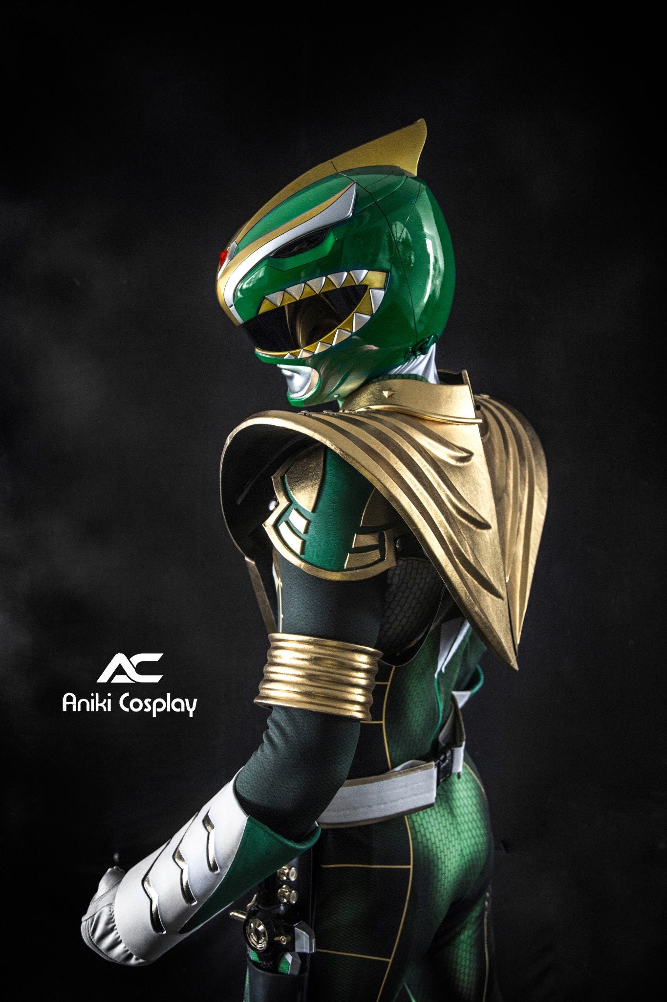 ANIKI Green Ranger BITS 2014 version MMPR Cosplay Costume