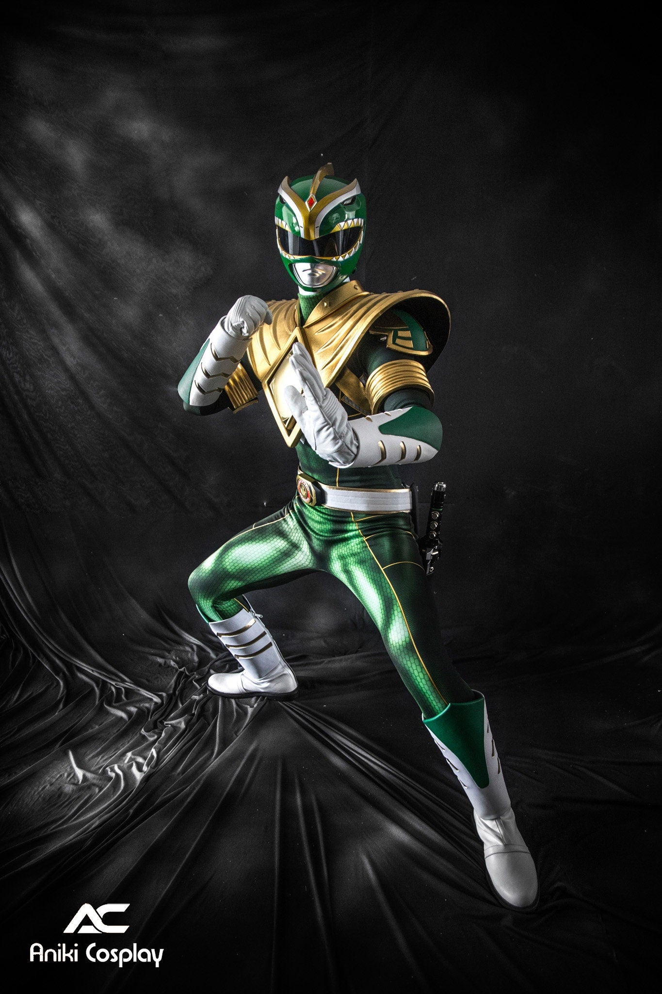 ANIKI Green Ranger BITS 2014 version MMPR Cosplay Costume