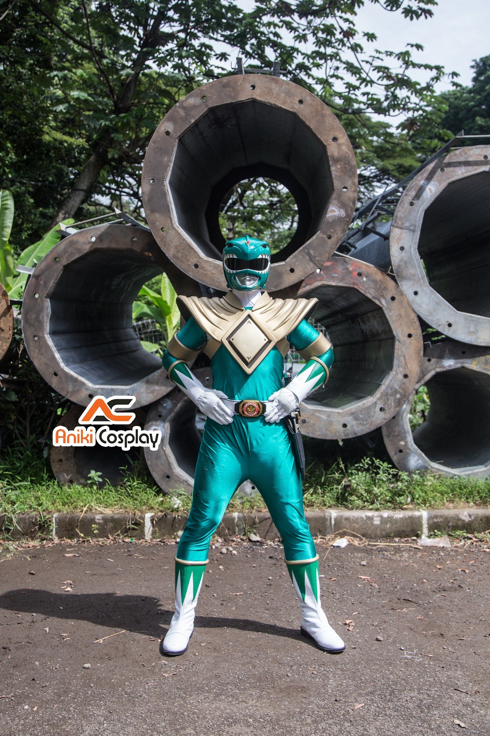 ANIKI MMPR Green Ranger Cosplay Costume Set