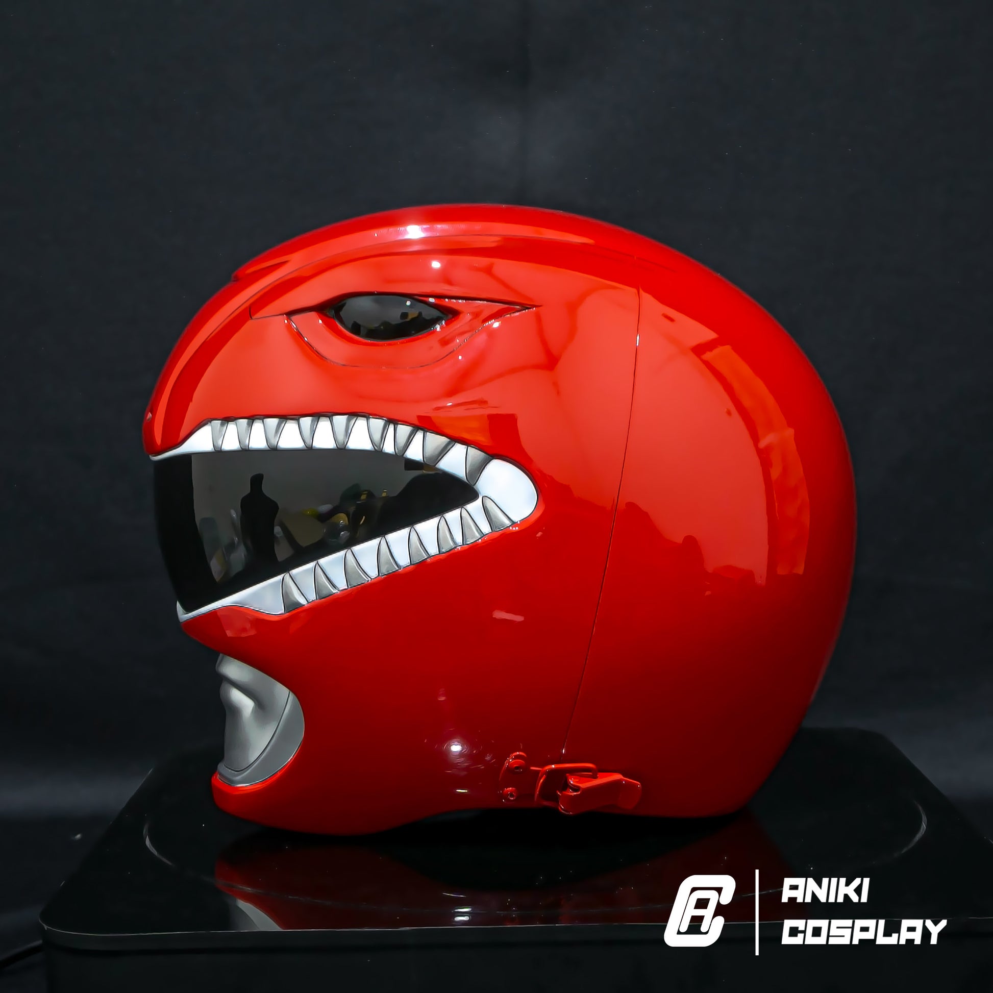 ANIKI Red MMPR Power Ranger Cosplay Helmet Mask Collectible Replica