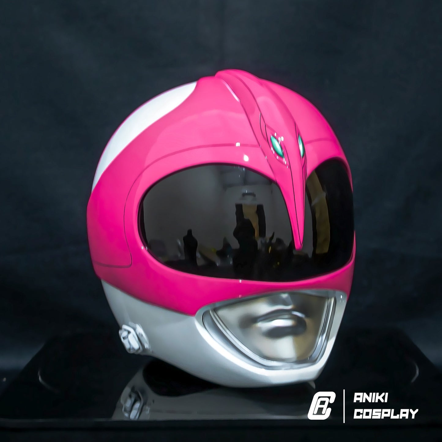 ANIKI Pink MMPR Ranger Cosplay Helmet Mask Collectible Replica