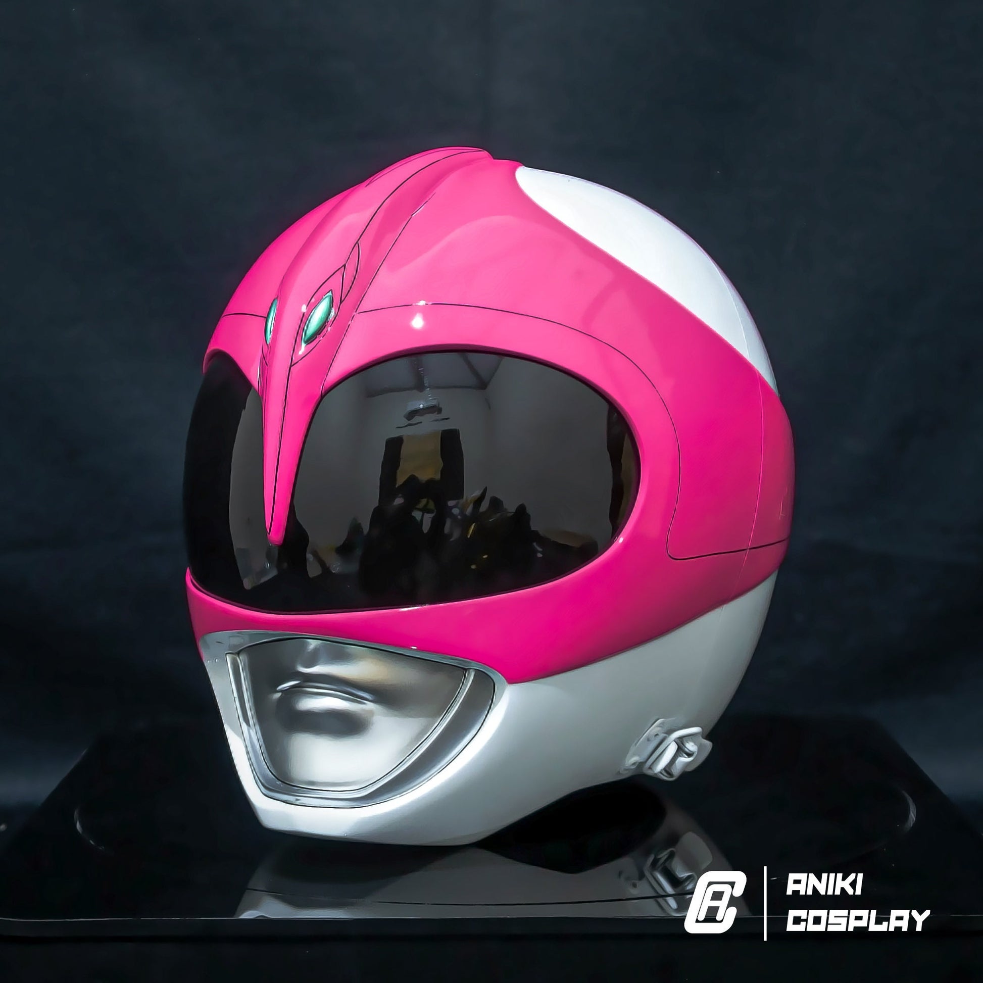 ANIKI Pink MMPR Ranger Cosplay Helmet Mask Collectible Replica