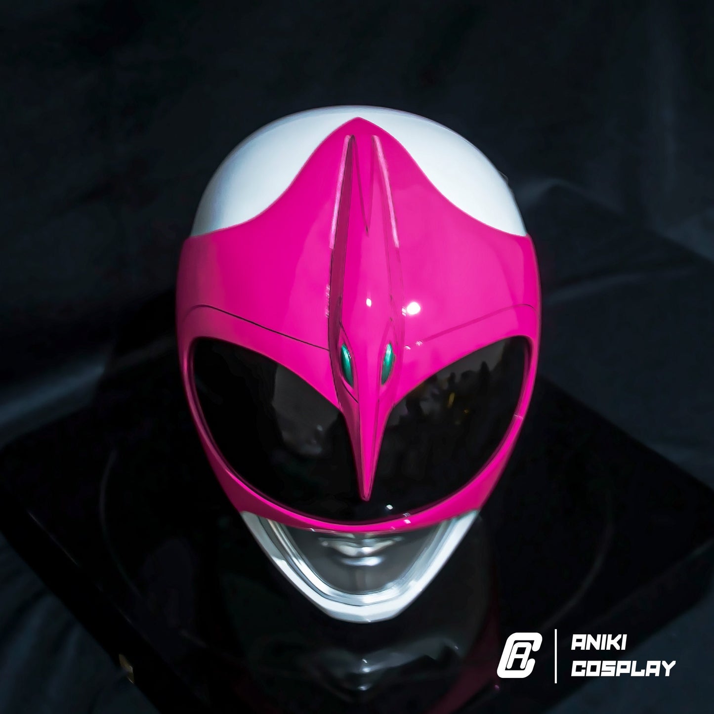 ANIKI Pink MMPR Ranger Cosplay Helmet Mask Collectible Replica