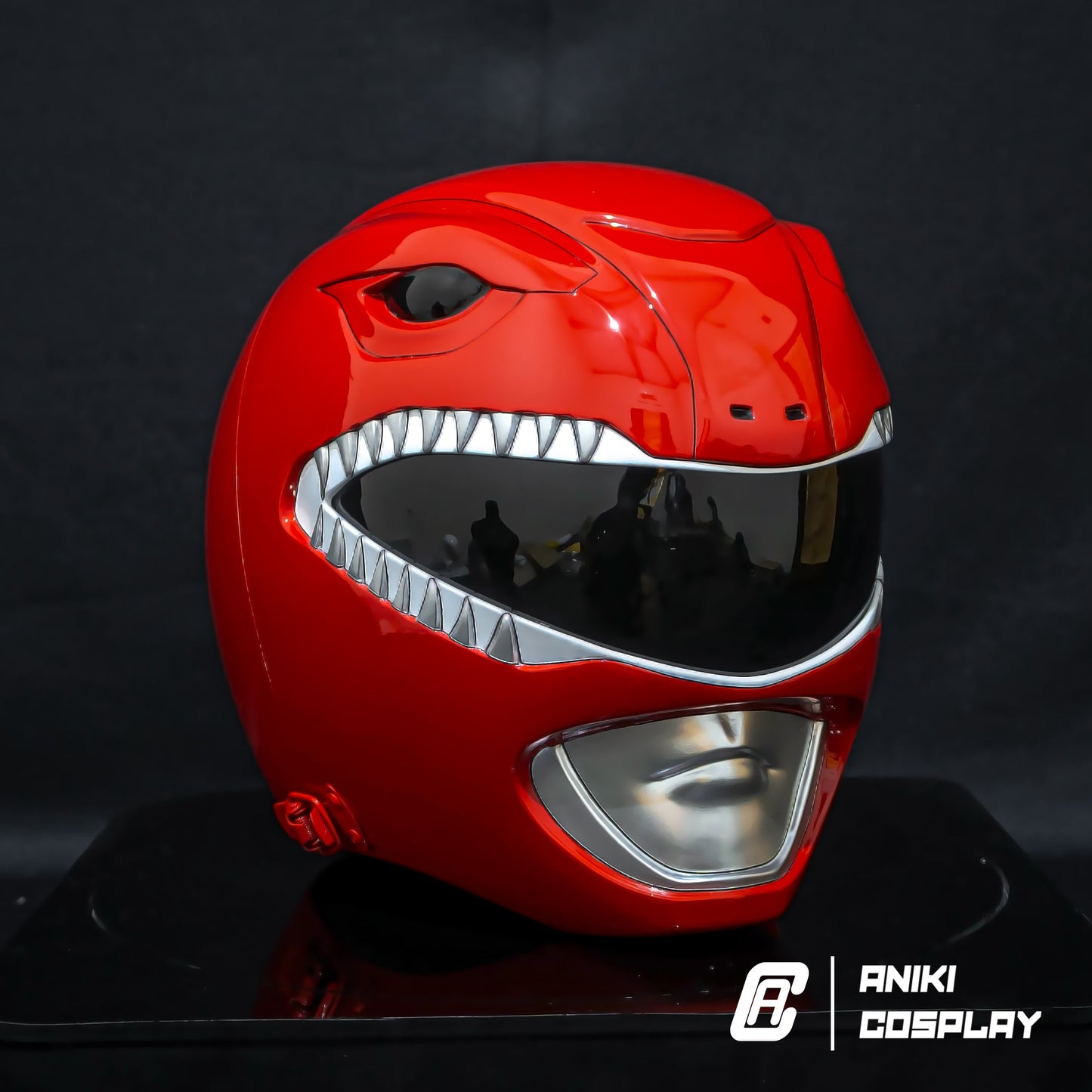 ANIKI Red MMPR Power Ranger Cosplay Helmet Mask Collectible Replica