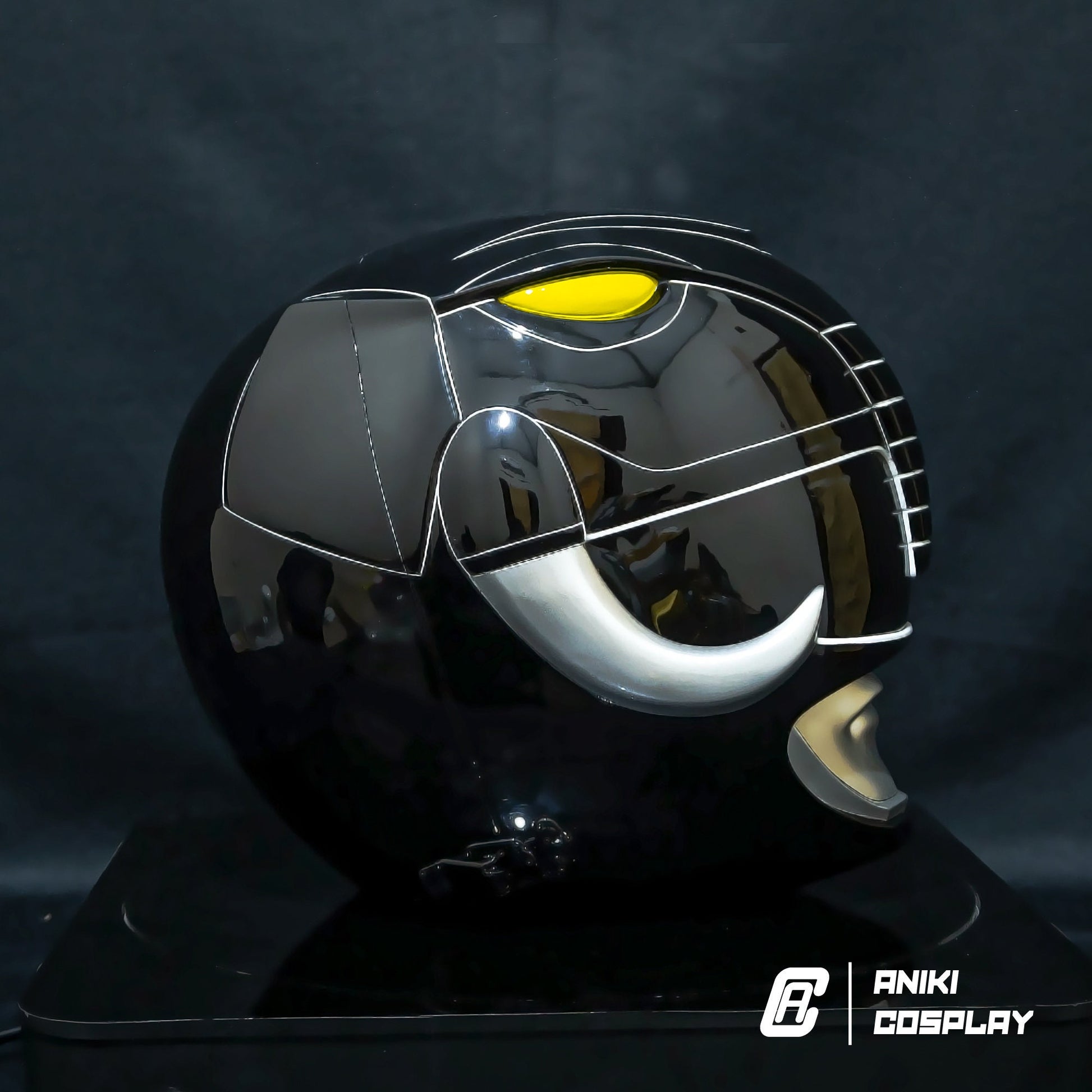 ANIKI Black Ranger MMPR Cosplay Collectible Helmet Mask Replica