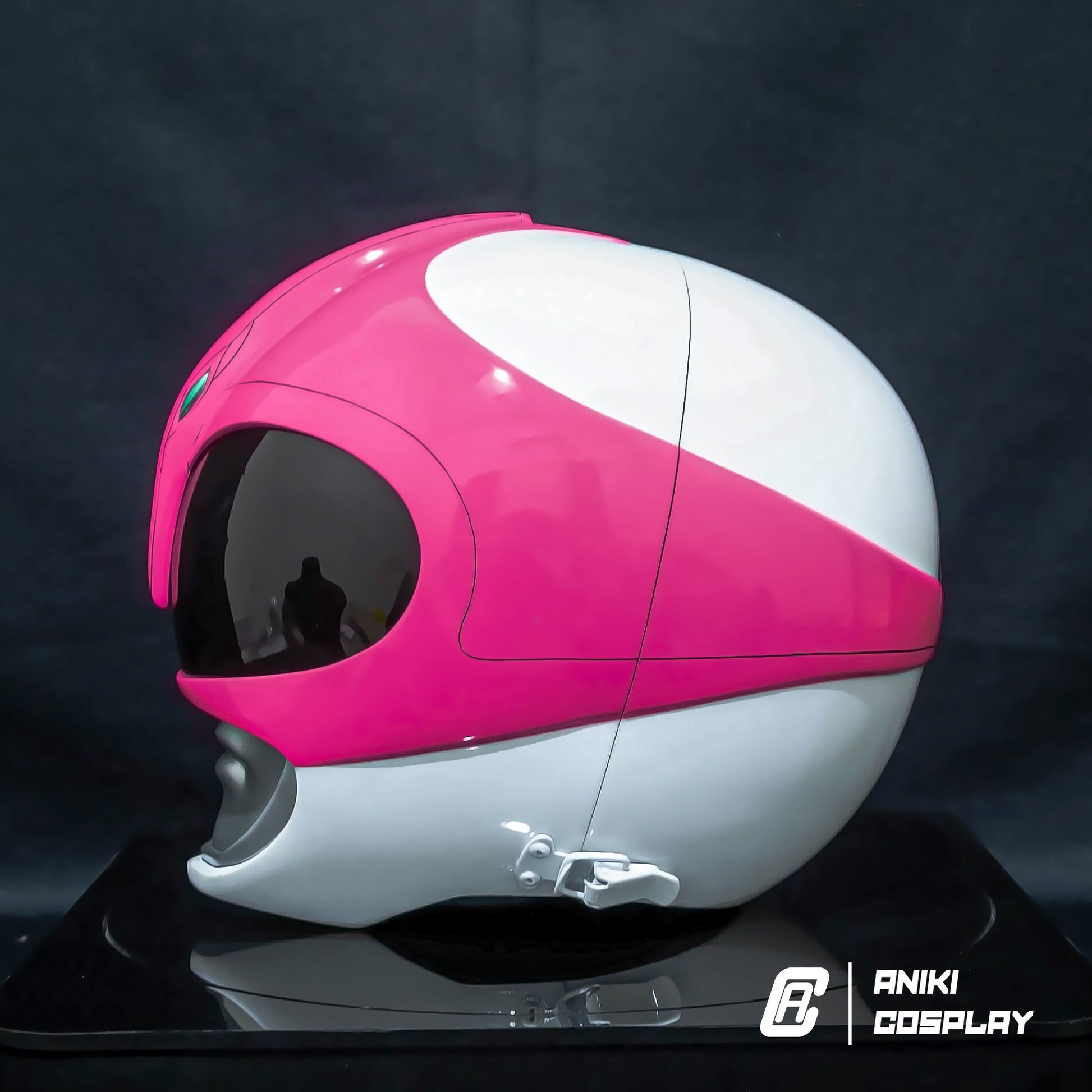 ANIKI Pink MMPR Ranger Cosplay Helmet Mask Collectible Replica