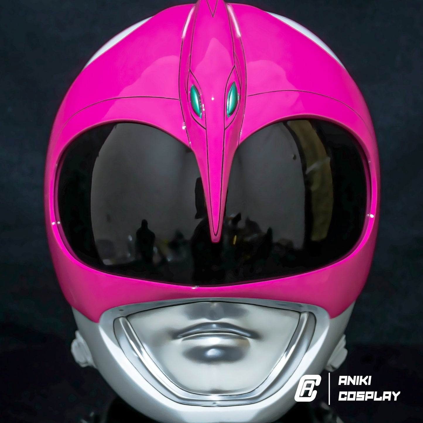 ANIKI Pink MMPR Ranger Cosplay Helmet Mask Collectible Replica