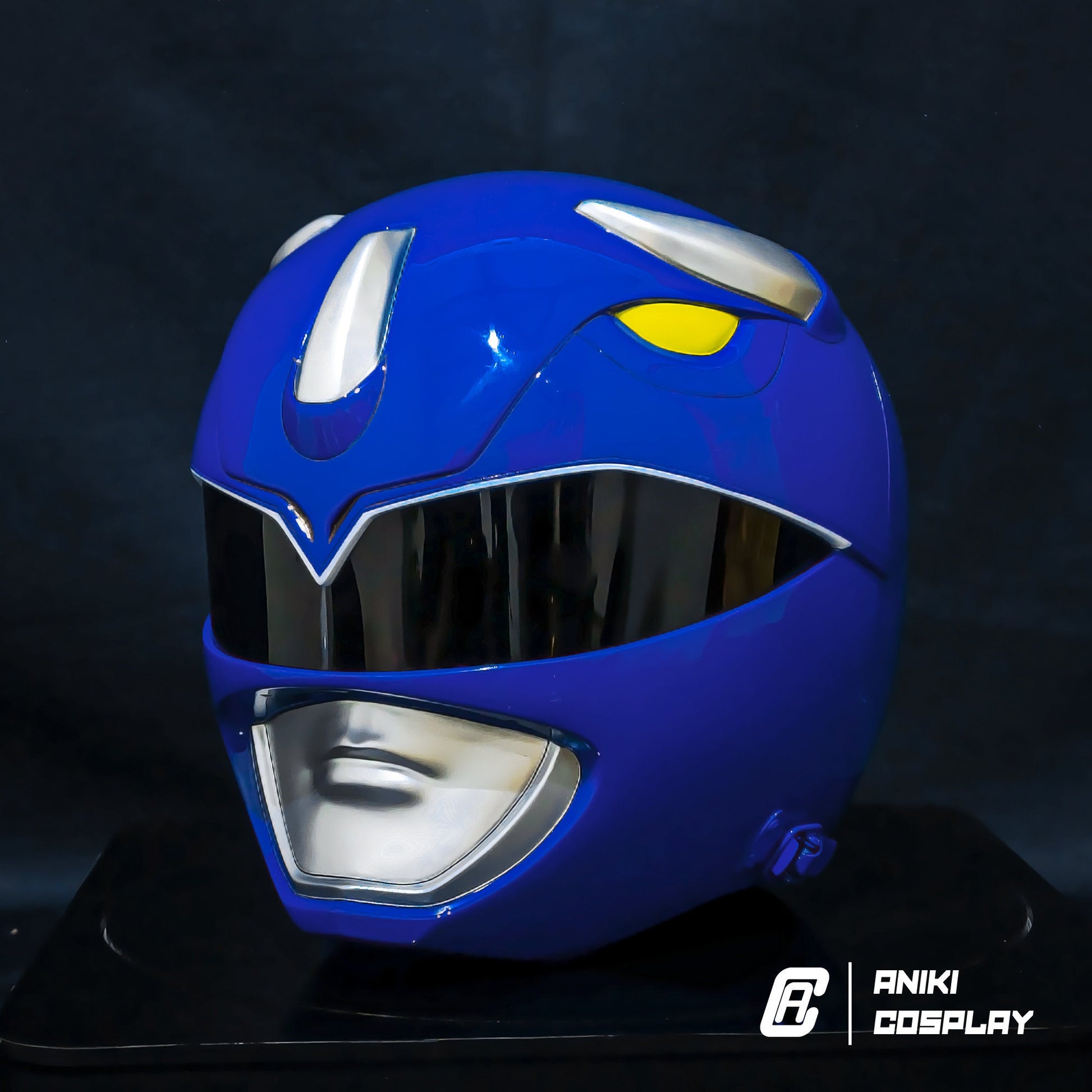 ANIKI Blue Mighty Morphins MMPR Ranger Cosplay Helmet Collectible Mask – AnikiCosplay