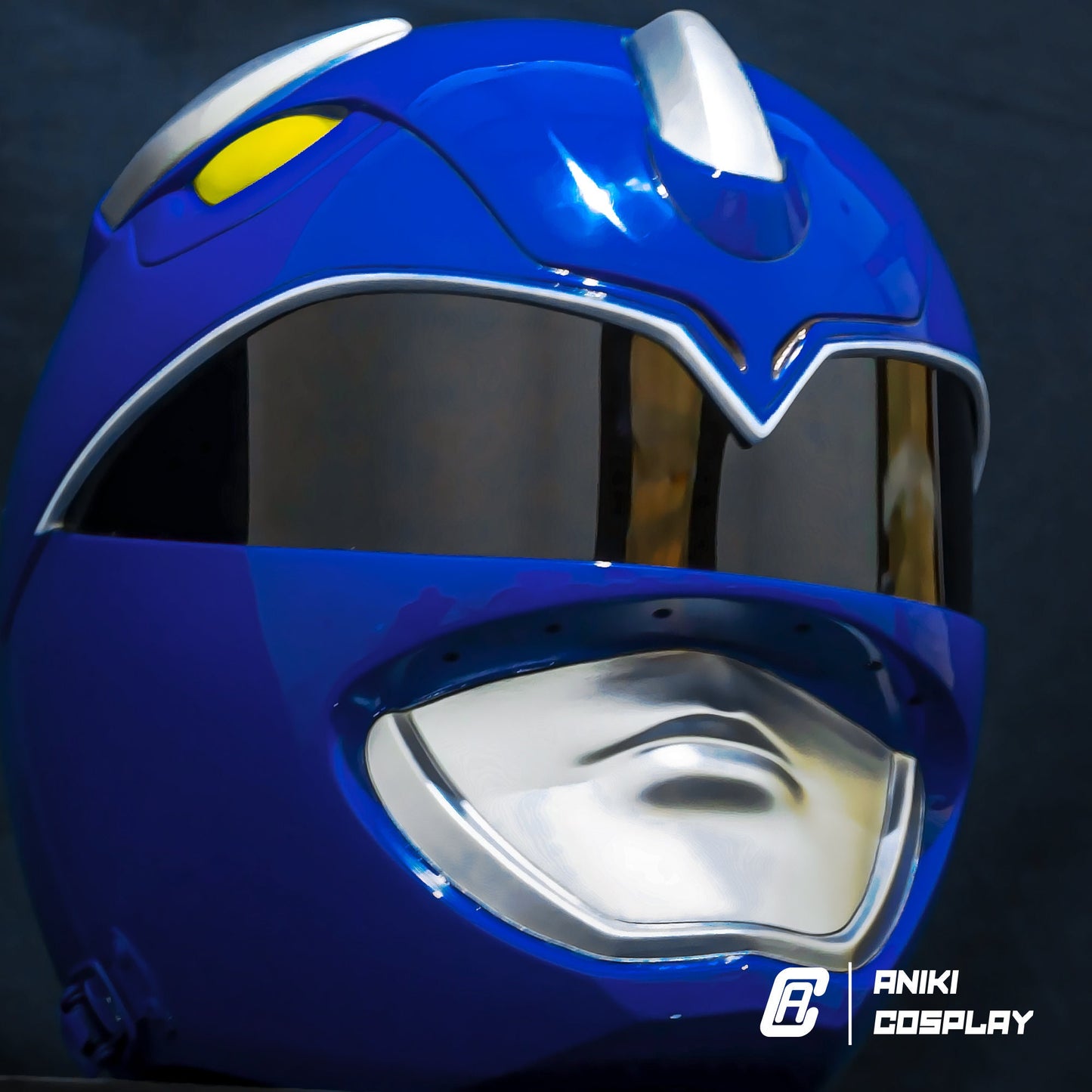 ANIKI Blue MMPR Ranger Cosplay Helmet Collectible Mask Replica