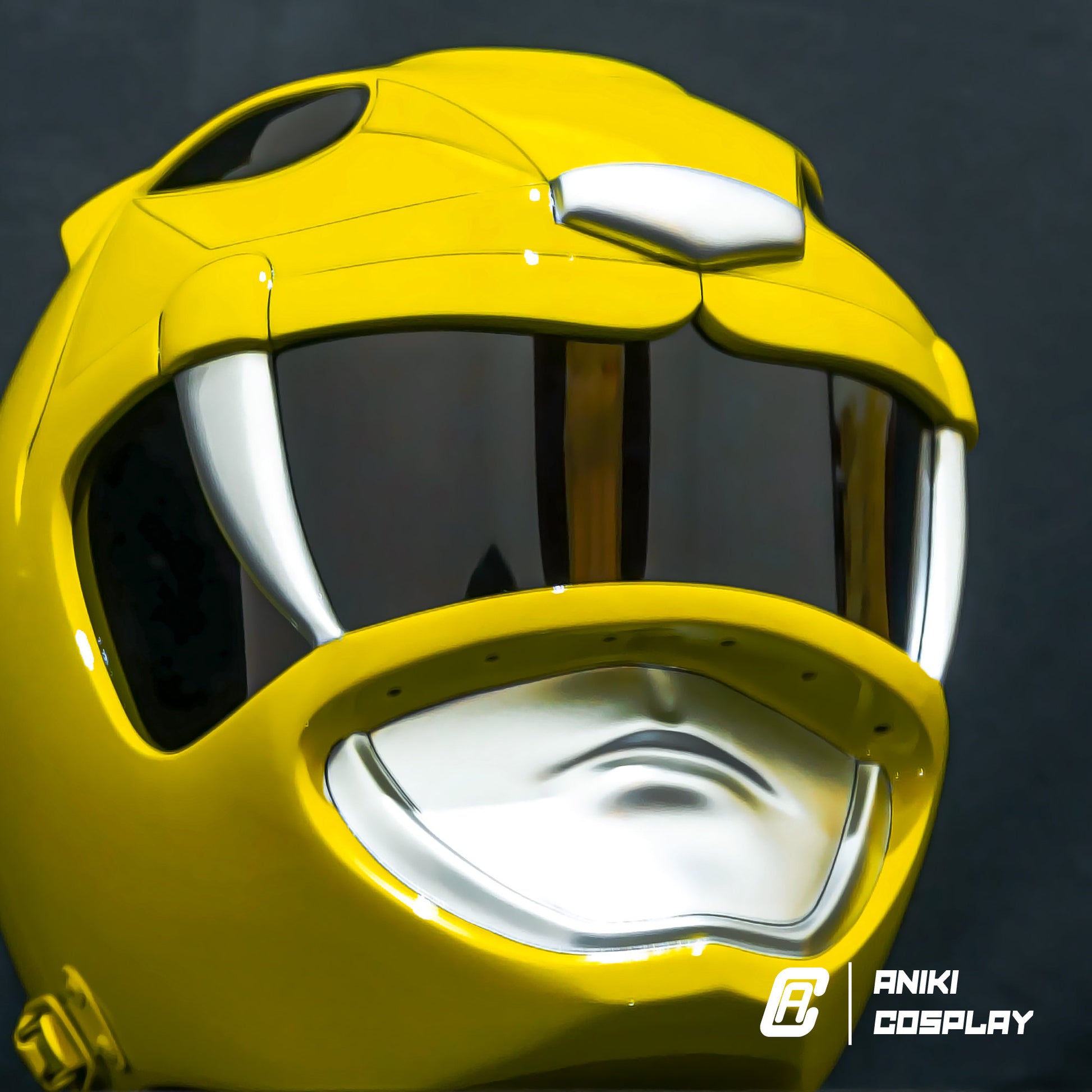 ANIKI MMPR Yellow Ranger Cosplay Collectible Helmet Mask Replica