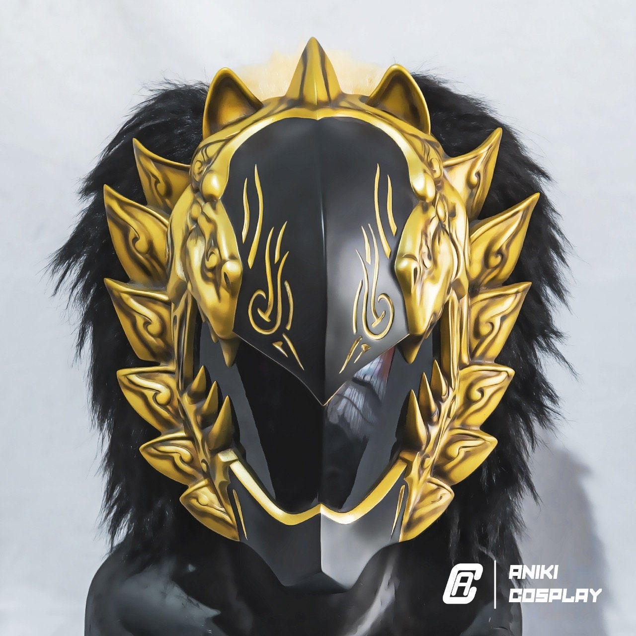 ANIKI Black Lion Geki Rio Jungle Fury Ranger Cosplay Mask Collectible