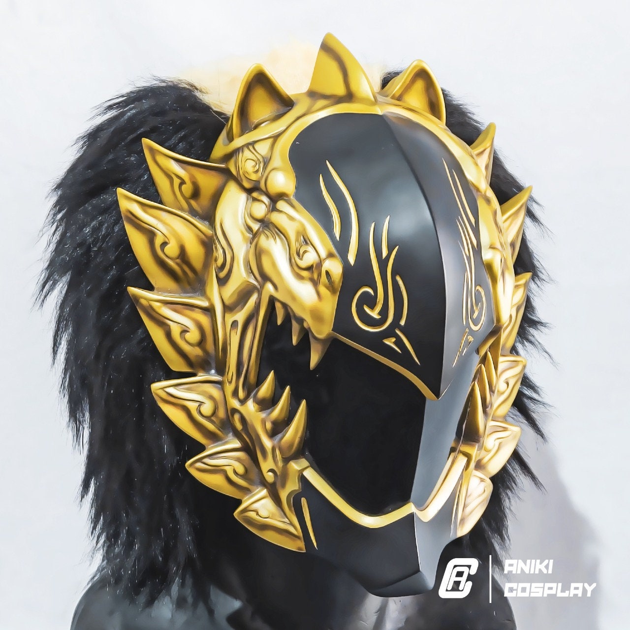 ANIKI Black Lion Geki Rio Jungle Fury Ranger Cosplay Mask Collectible