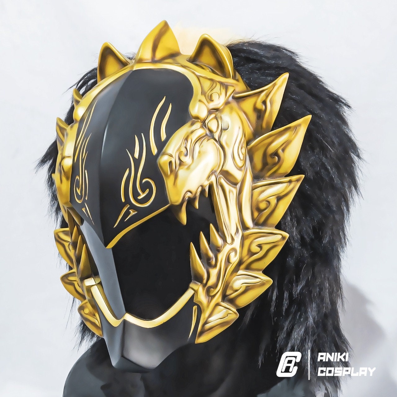 ANIKI Black Lion Geki Rio Jungle Fury Ranger Cosplay Mask Collectible