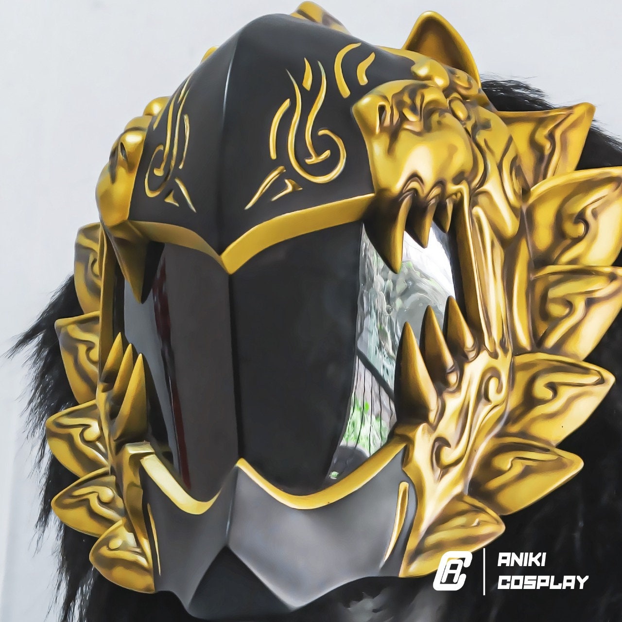 ANIKI Black Lion Geki Rio Jungle Fury Ranger Cosplay Mask Collectible