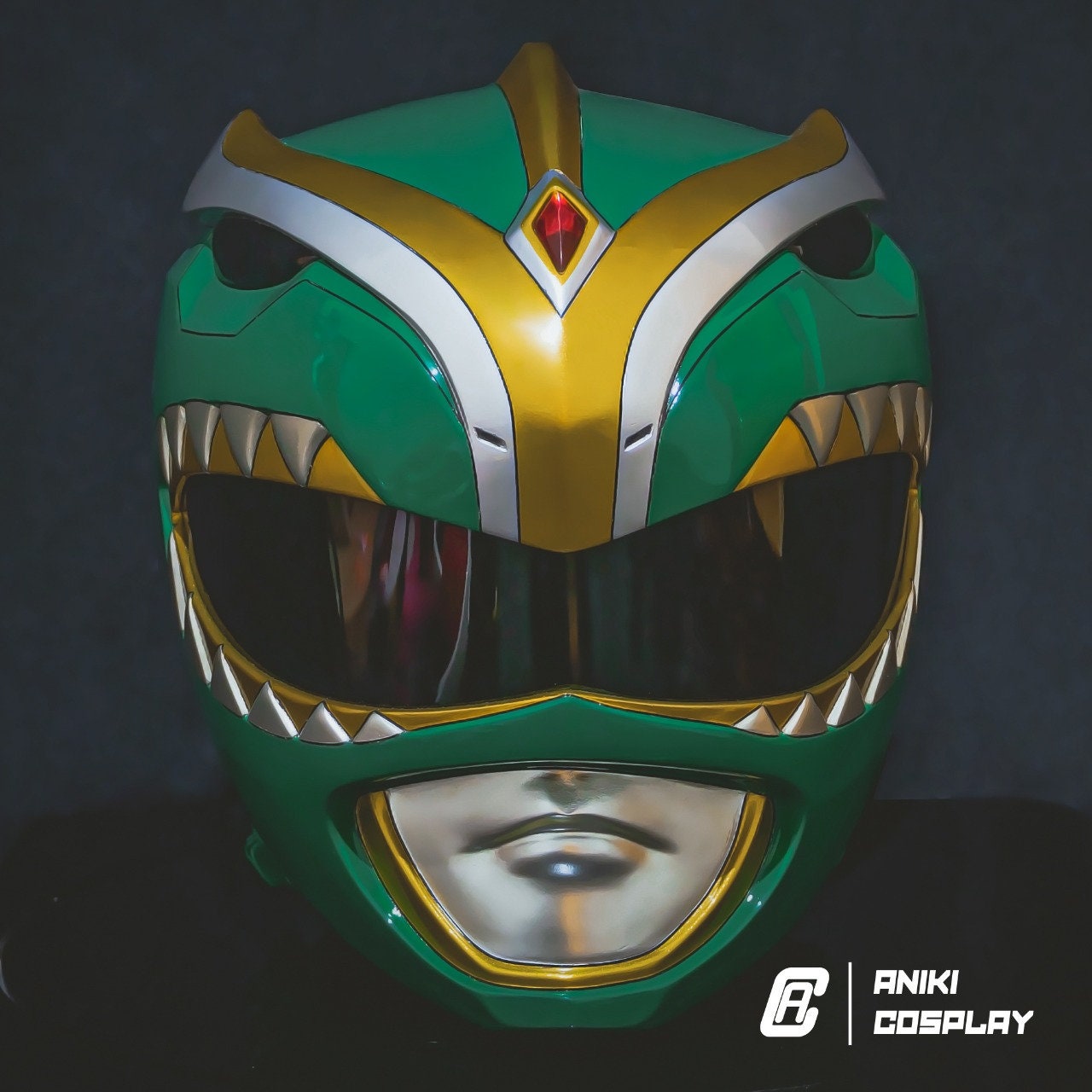 ANIKI GREEN 2014 BITS Ranger Helmet Cosplay Collectible Mask