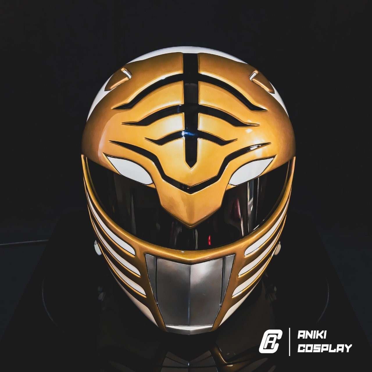 ANIKI White Ranger Cosplay MMPR HELMET