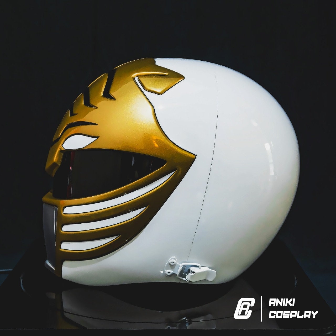 ANIKI White Ranger Cosplay MMPR HELMET