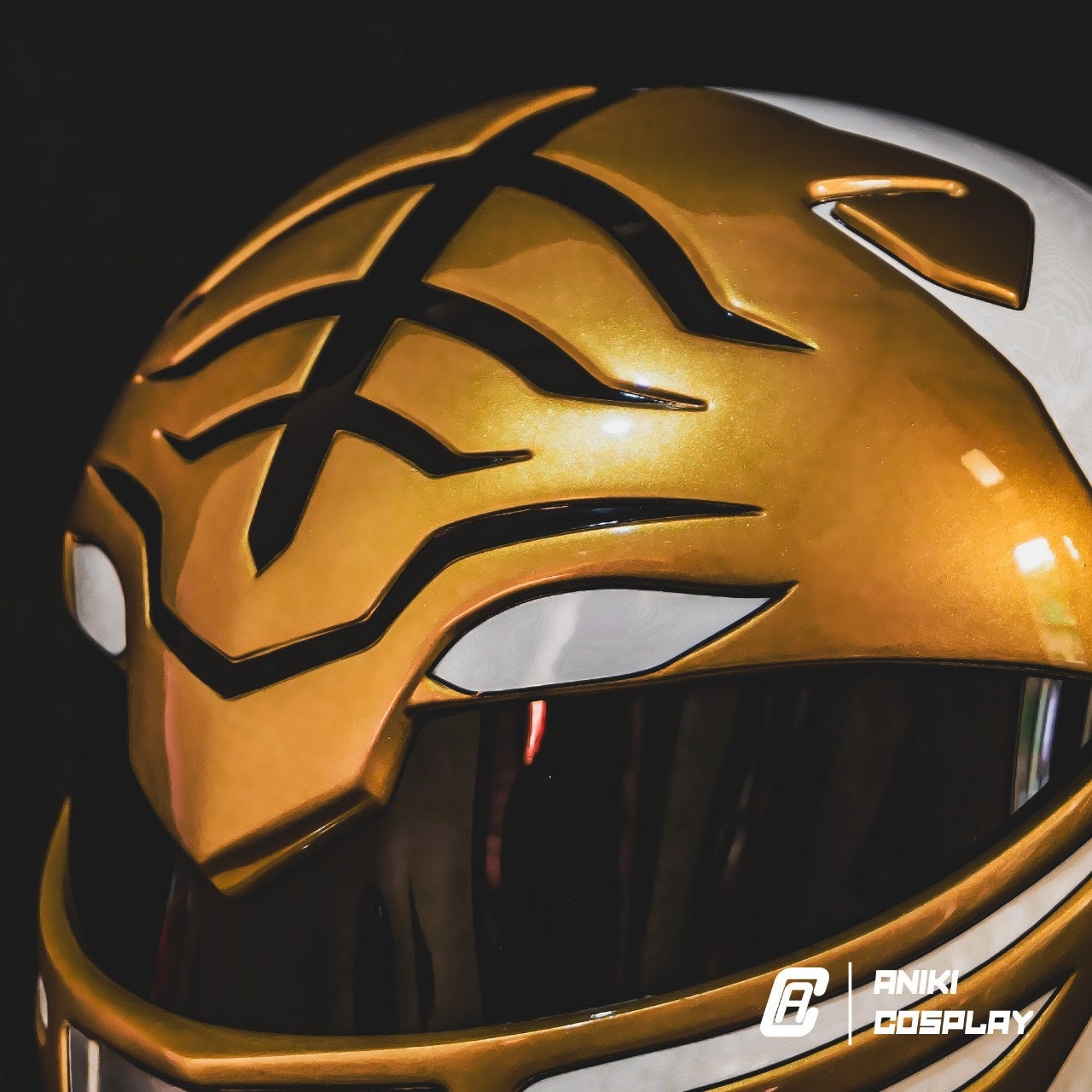 ANIKI White Ranger Cosplay MMPR HELMET