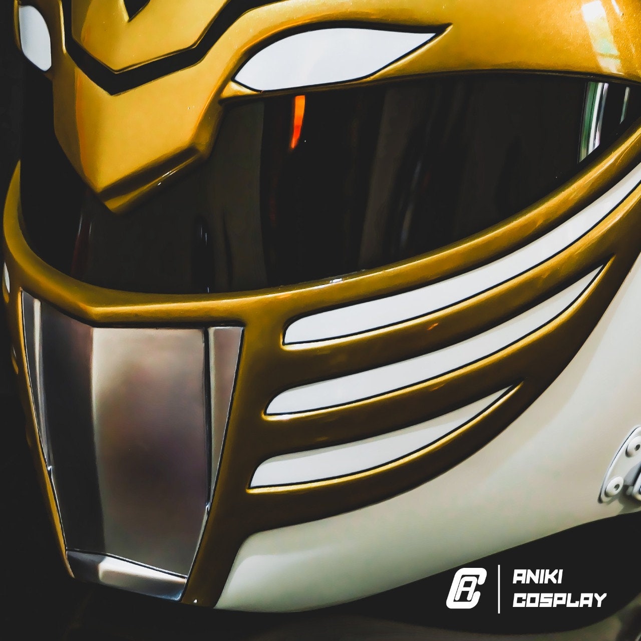 ANIKI White Ranger Cosplay MMPR HELMET