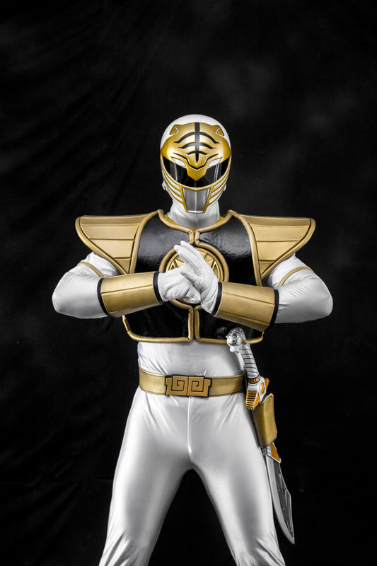ANIKI White MMPR Cosplay Kiba Costume Ranger